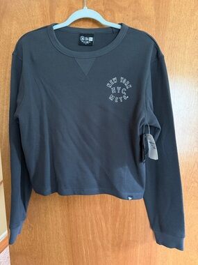 New Era Black Waffle Thermal Crewneck Shirt